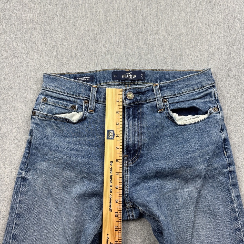 Hollister Jeans Men 30x30 Blue Epic Flex Straight Slim Fit Light 5-Pocket Cotton - Picture 8 of 14